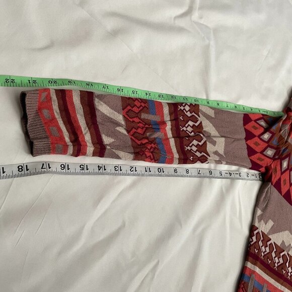 Sisters Sweater/Cardigans geometric Print Open Front Drape Red/Maroon size S/M - Picture 5 of 5